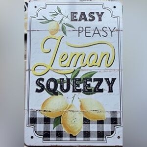 Sign Lemon Squeezie Sign Wreath Perfect Wall Or Lemon Theme Metal Final Sale